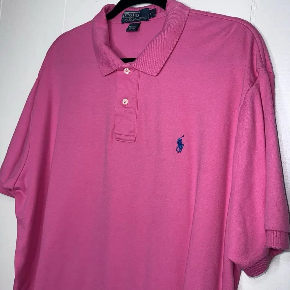 POLO Ralph Lauren Men’s Pink Polo Shirt Pony Logo Size XL